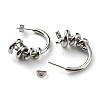 Ion Plating(IP) 304 Stainless Steel Spiral Wire Wrap Stud Earrings for Women EJEW-K244-16P-2