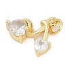 Brass Micro Pave Clear Cubic Zirconia Charms KK-G522-40G-01-2