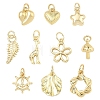 10Pcs 10 Styles Brass Pendants KK-YW0004-40-1