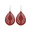 Hollow Out Teardrop Wood Dangle Earrings FS-WG5AC87-08-1