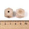 Laser Engraved Beech Wood Faceted Beads WOOD-T033-10B-3