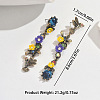 Alloy & Resin & Rhinestone Bird with Flower Stud Dangle Earrings for Women WG2278B-01-4
