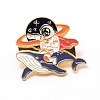 Astronaut & Whale Cartoon Enamel Pin JEWB-TAC0002-37-1