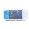 6000Pcs 5 Colors Frosted Opaque Glass Seed Beads SEED-YW0001-17-3