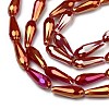 Electroplated Opaque Glass Beads Strands X-EGLA-L015-FR-B24-01-2
