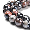 Electroplated Natural Fire Crackle Agate Round Beads Strands G-G0006-A02-01-4