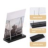 Wood Vinyl Record Slotted Display Stands with Stainless Steel Support ODIS-WH0043-344B-4