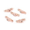 Rack Plating Brass Pave Clear Cubic Zirconia Connector Charms KK-G433-04RG-3