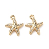Brass Micro Pave Clear Cubic Zirconia Charms KK-P355-01E-G-1
