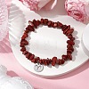 Natural Red Jasper Stretch Bracelets BJEW-JB11147-01-2