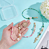 2Pcs 2 Styles Glass & Acrylic & Brass & CCB Plastic Beaded Bookmark HJEW-NB00351-3