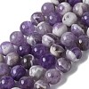 Faceted Round Natural Chevron Amethyst Bead Strands G-S380-01A-2