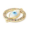 Eco-Friendly Brass Micro Pave Colorful Cubic Zirconia Shell Links Connectors ZIRC-C021-26G-3