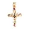 Brass Micro Pave Cubic Zirconia Pendants KK-P352-03B-G-1