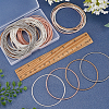 60Pcs 4 Colors Steel Round Snake Chain Stretch Bracelets Set TWIR-BC0001-41-3