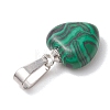 Natural & Synthetic Mixed Gemstone Heart Charms PALLOY-JF04955-02-5