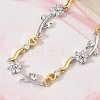 Brass Micro Pave Cubic Zirconia Link Chain Bracelets for Women BJEW-C156-04B-05GP-3