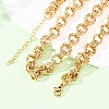 8MM 304 Stainless Steel Textured Double Rolo Chain Necklaces for Women NJEW-G194-05G-01-1