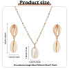 Nnatural Shell Dangle Stud Earrings & Pendant Necklace SJEW-AN0001-11-2