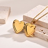 Stainless Steel Pave Natural Paua Shell Love Heart Peach Locket Pendant Cable Chain Necklaces for Women PW-WG7AB06-01-3