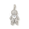 Rack Plating Brass Clear Cubic Zirconia Pendants KK-P277-38P-01-1