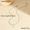 304 Stainless Steel Star Pendant Necklaces with Teardrop Clear Cubic Zirconia Tassel for Women WG97116-02-2