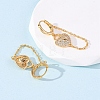 Heart Brass Micro Pave Clear Cubic Zirconia Hoop Earrings EJEW-F384-07G-3