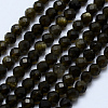 Natural Golden Sheen Obsidian Beads Strands X-G-J369-16-3mm-1