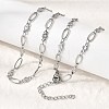 304 Stainless Steel Flower Link Chain Necklaces for Women NJEW-A046-02C-P-5