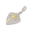 Rack Plating Brass Micro Pave Clear Cubic Zirconia Pendants X-KK-S380-37D-P-2