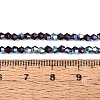 AB Color Plated Transparent Glass Beads Strands GLAA-G127-01R-2