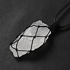 Irregular Nuggets Natural Quartz Crystal Pendant Necklace G-H286-02E-4