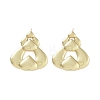 Hollow Teardrop Brass Stud Earrings EJEW-Q811-10G-1