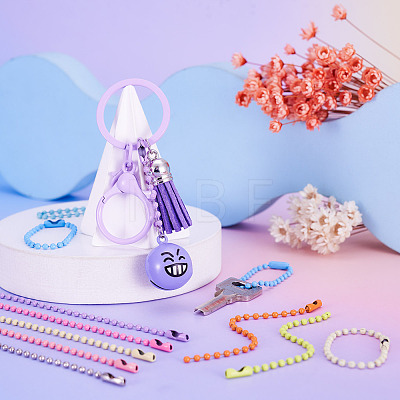 200Pcs 10 Colors Iron Ball Chain CH-TA0001-07-1