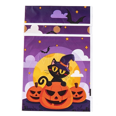 50Pcs Rectangle Halloween Candy Plastic Bags ABAG-U001-01K-1