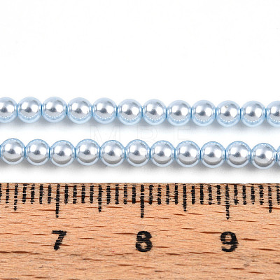 Baking Painted Pearlized Glass Pearl Bead Strands HY-N002-3mm-A05-1