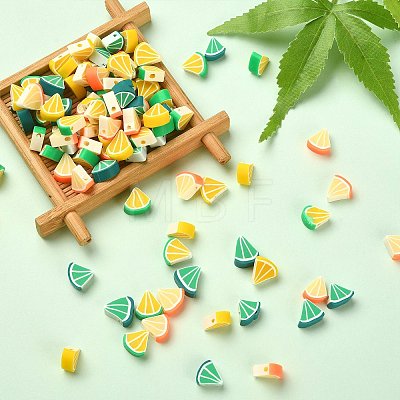 100Pcs 4 Colors Orange Shape Handmade Polymer Clay Beads CLAY-CJ0001-63-1