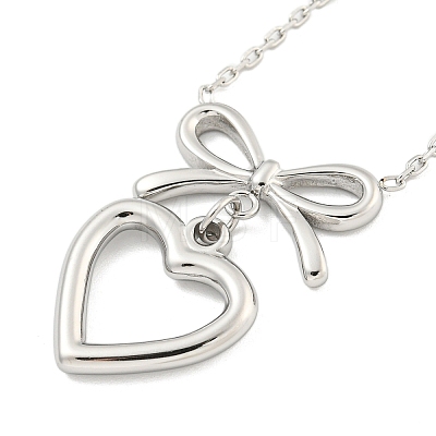 Non-Tarnish Ion Plating(IP) 304 Stainless Steel Pendants Necklace for Women NJEW-A027-04P-1