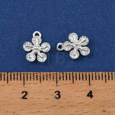Brass Micro Pave Cubic Zirconia Charms KK-C155-04S-01-1