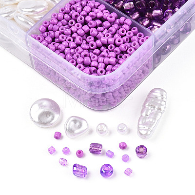 DIY 10 Style ABS & Acrylic Beads Jewelry Making Finding Kit DIY-N0012-05F-1