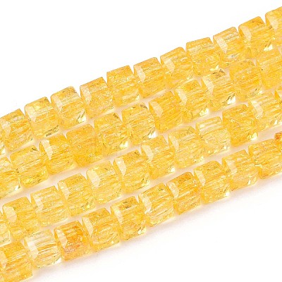 Crackle Transparent Glass Beads Strands GLAA-N062-6mm-04-1