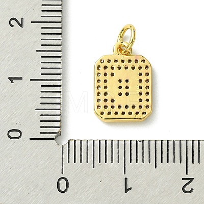 Rack Plating Brass Micro Pave Clear Cubic Zirconia Charms KK-G501-01D-G-1