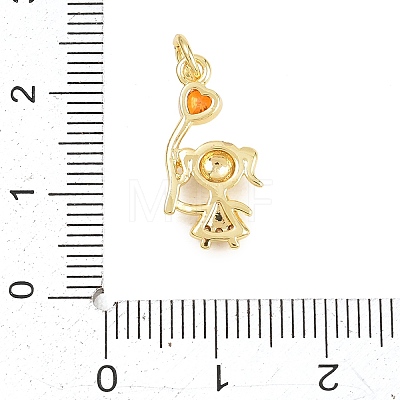 Brass Micro Pave Cubic Zirconia Pendants KK-D258-40G-01-1
