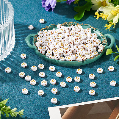 500Pcs Plating Acrylic Beads PACR-TADJ0001-01D-1