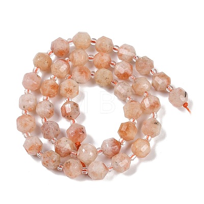 Natural Sunstone Beads Strands G-O201B-123F-1