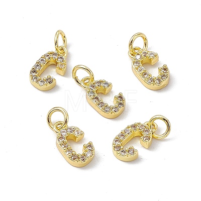 Real 18K Gold Plated Brass Micro Pave Clear Cubic Zirconia Charms KK-E068-VB452-C-1
