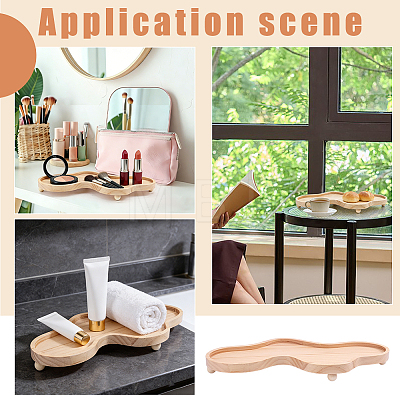 Wooden Cloud-Shaped Decorative Tray AJEW-WH0752-644A-1