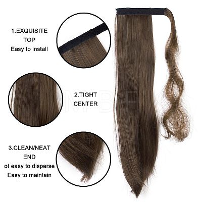 Long Straight Ponytail Hair Extension Magic Paste OHAR-E010-01B-1