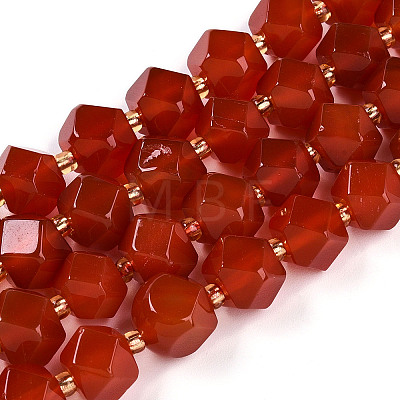 Natural Carnelian(Dyed & Heated) Beads Strands G-T140-09B-1