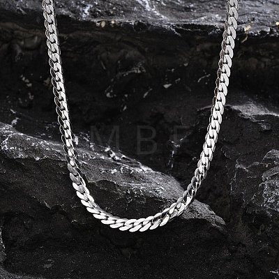 Stainless Steel Cuban Link Chains Necklaces PW-WGE1B56-01-1